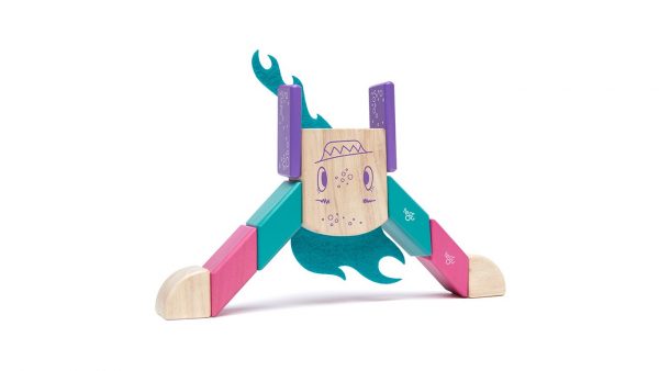 Kit de construcción magnético Tegu Monsters Finklebear 10 piezas - Imagen 2