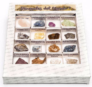 Caja de colección de minerales del mundo 1