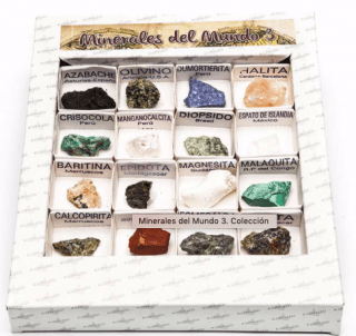 Caja de colección de minerales del mundo 3