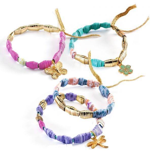 Pulseras de papel elegantes y doradas de Djeco - Imagen 2