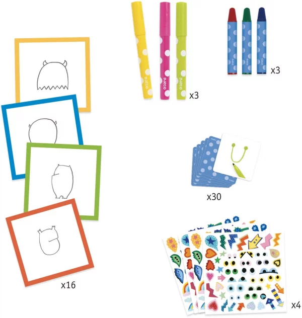 Set para dibujar y decorar Monstruos de Djeco - Imagen 2