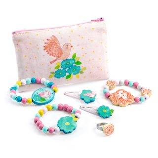 Neceser con joyas de madera Birdie de Djeco