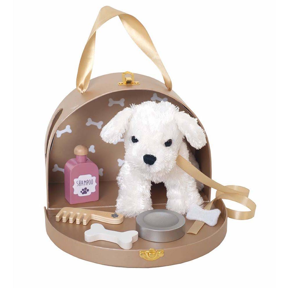 Perrito de peluche con transport n y accesorios de Jabadabado