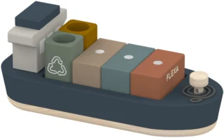 Barco portacontenedores con grúa de Flexa