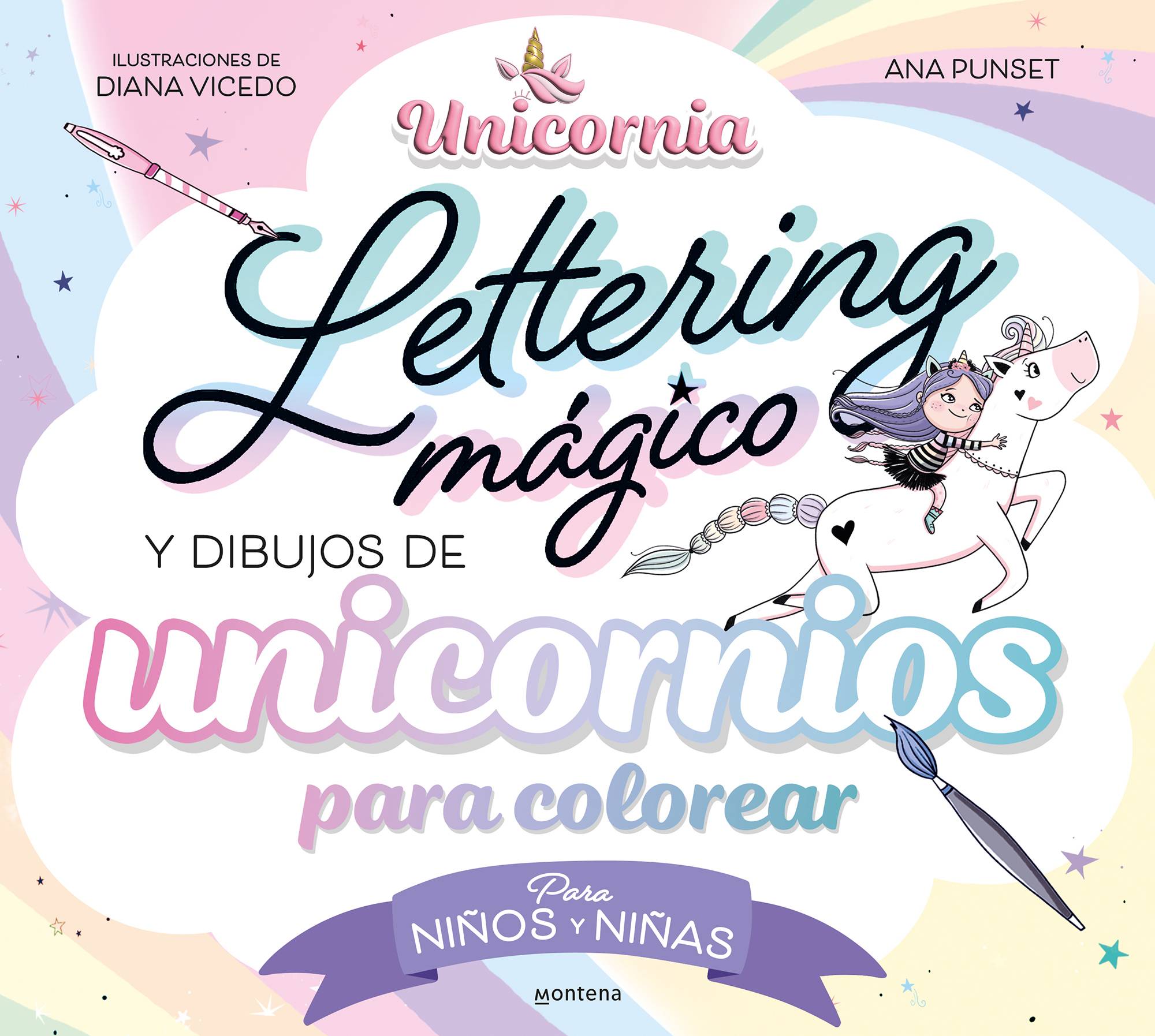 Unicornia - Lettering mágico y dibujos de unicornios para colorear​