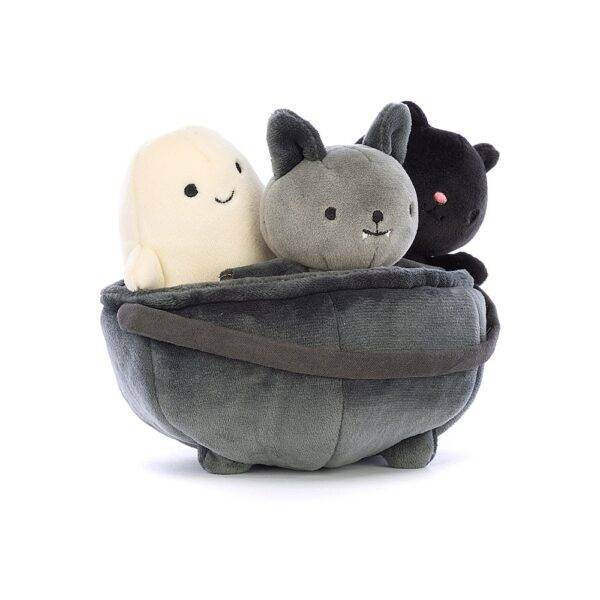 Caldero de peluche con tres personajes tenebrosos Jellycat