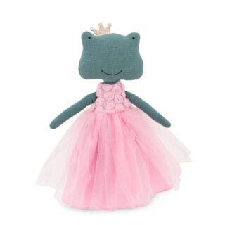 Fiona la ranita con vestido rosa de florecitas
