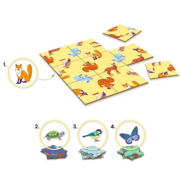 Juego solitario de lógica con animales de Djeco - Imagen 2