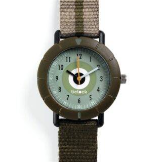Reloj pulsera de agujas Green Target Ticlock de Djeco