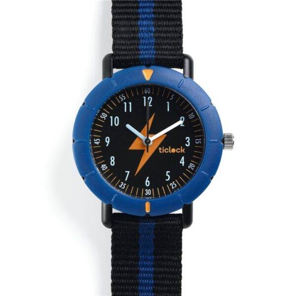 Reloj pulsera de agujas Blue Flash Ticlock de Djeco