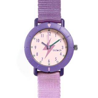 Reloj pulsera de agujas Purple Flash Ticlock de Djeco