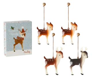 Cajita de adornos de Navidad familia de renos de Maileg