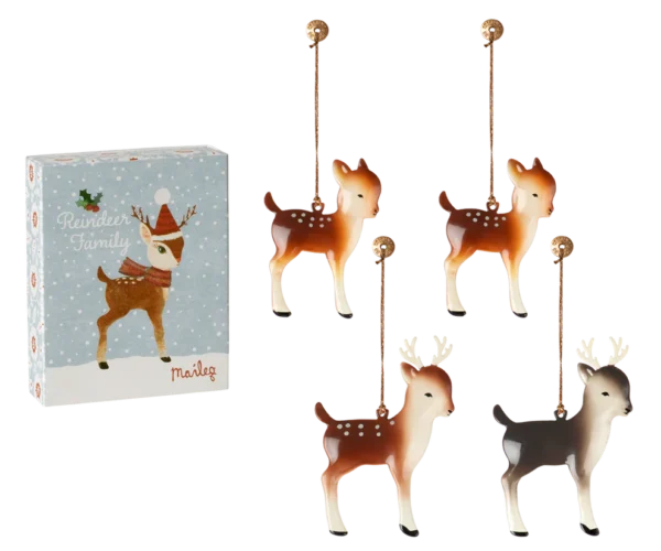 Cajita de adornos de Navidad familia de renos de Maileg